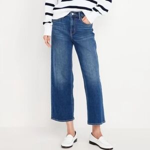 Quince Comfort Stretch High Rise Cropped Wide Leg Jeans Atlantic Blue Size 29